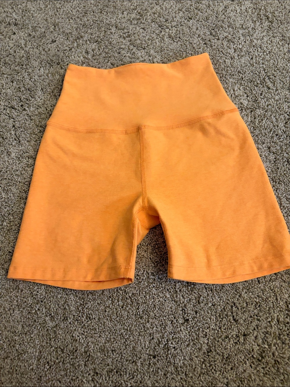 Beyond Yoga High-Waist Orange Bike Shorts